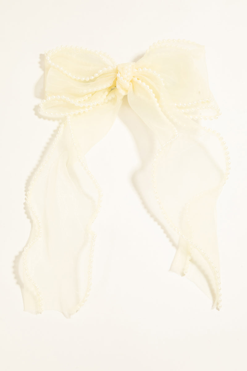 Pearl Trim Ribbon Bow