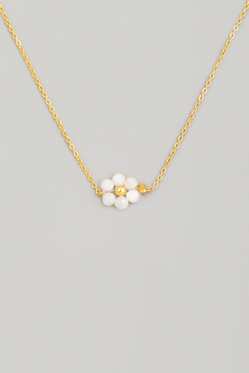 Dainty Beaded Flower Necklace