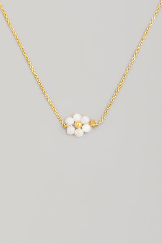 Dainty Beaded Flower Necklace