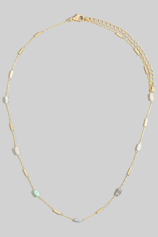 Bar and Gem Station Necklace