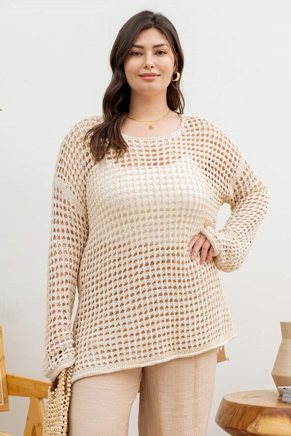 Curvy Oversized Crochet Top