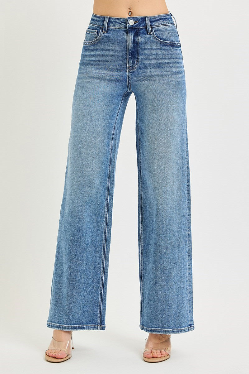 Risen Nellie High Rise Wide Leg Jeans