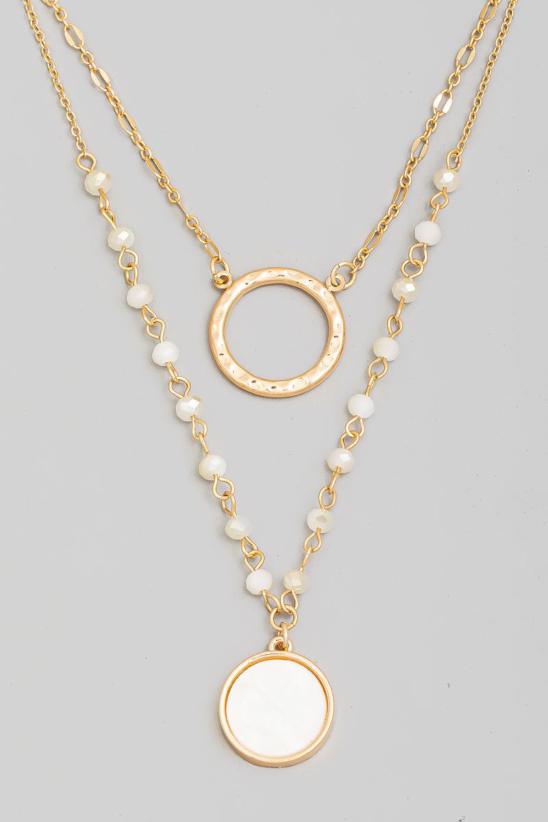 Double Layer Circle Pendant Nacklace