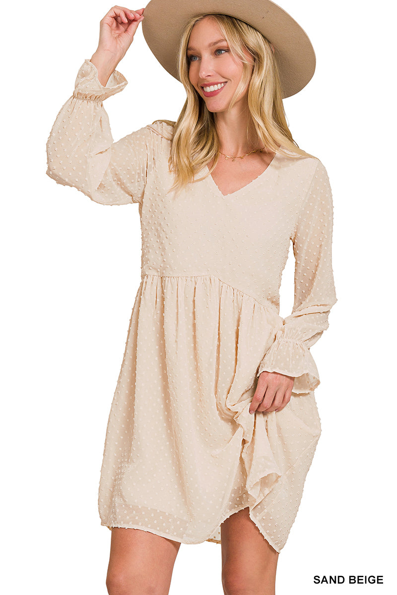 Long Sleeve Swiss Dot Dress