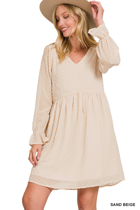 Long Sleeve Swiss Dot Dress