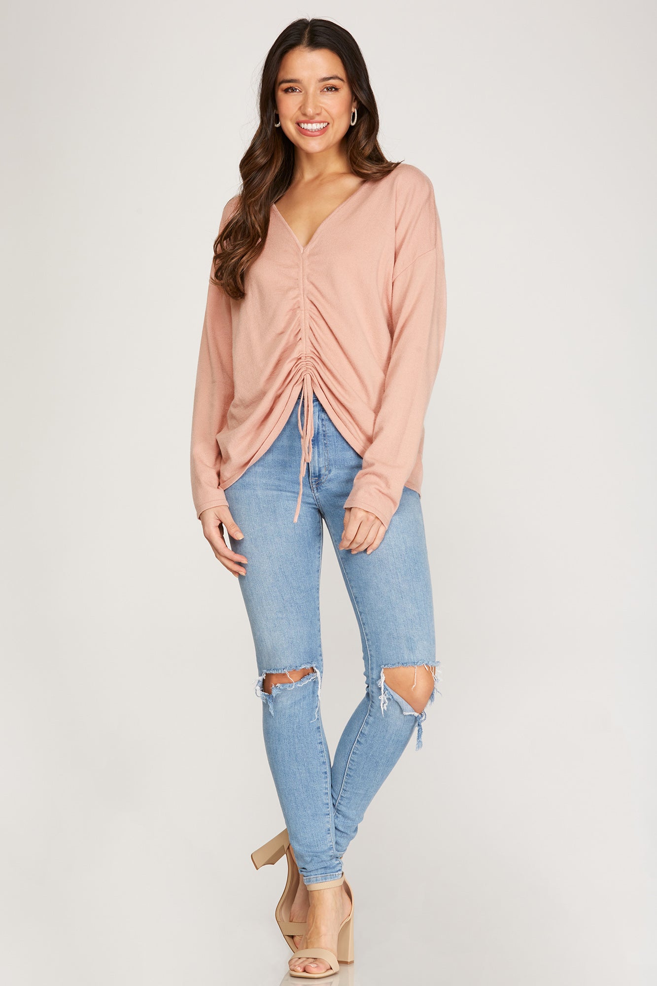 Ruched Front Sweater