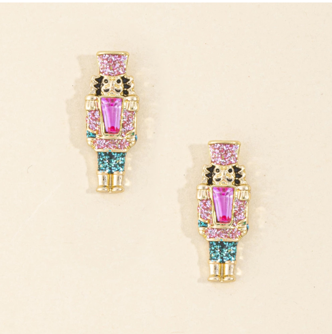 Christmas Crystal Nutcracker Earrings