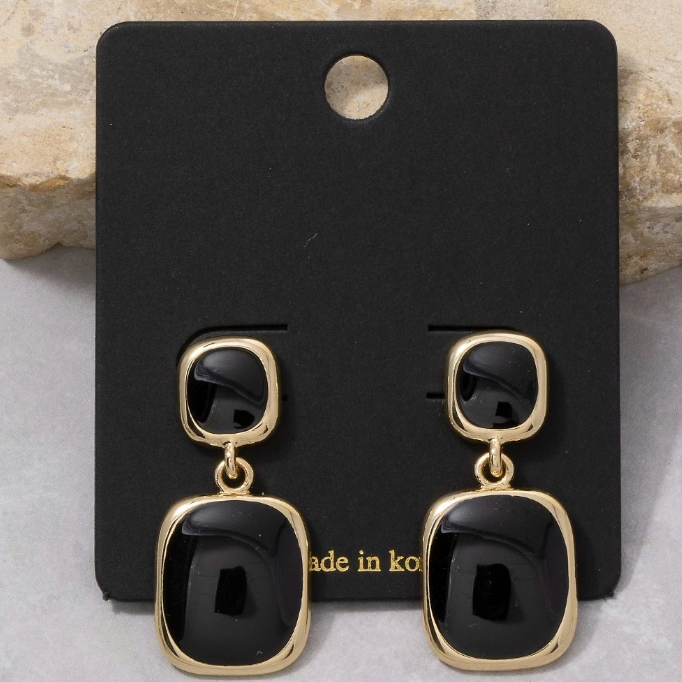 Double Cushion Colored Stone Earring