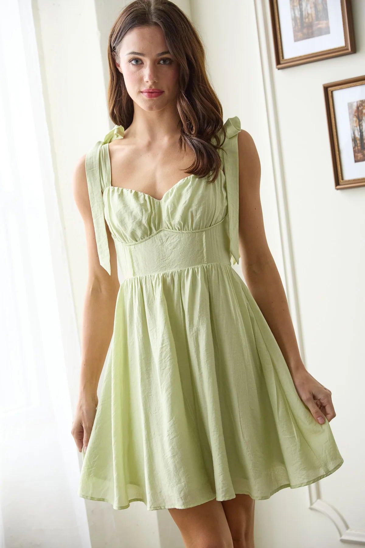 Corset Detail Tie Strap Mini Dress