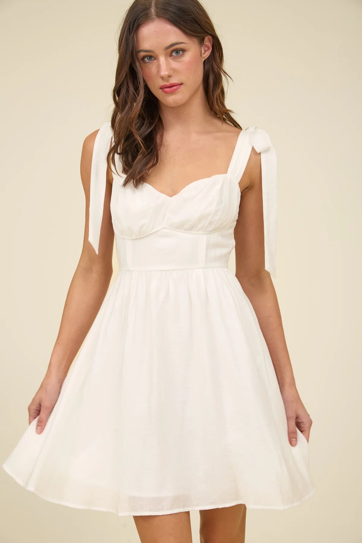 Corset Detail Tie Strap Mini Dress