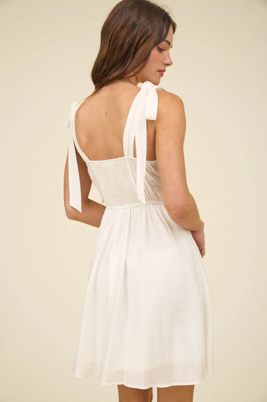 Corset Detail Tie Strap Mini Dress
