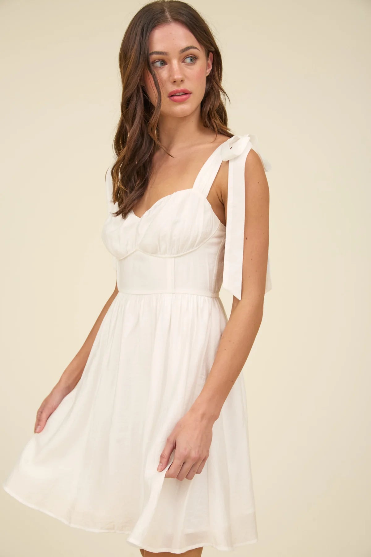 Corset Detail Tie Strap Mini Dress