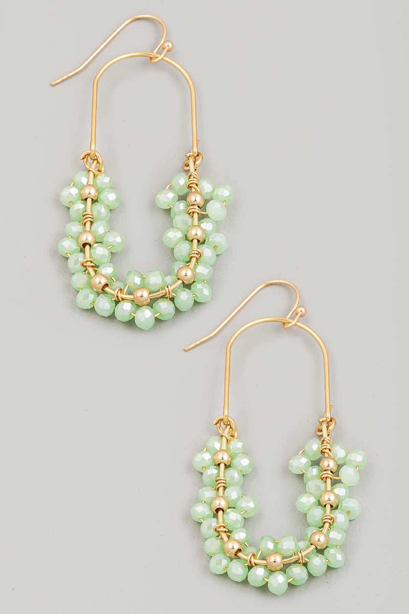 Oval Shape Beaded Earring