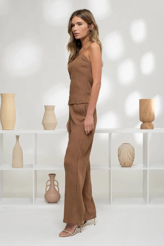 High Waist Plisse Pant