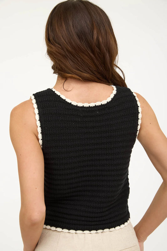 Contrast Trim Sweater Tank