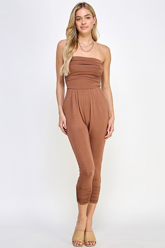 Shirred Tube Top Jumpsuit