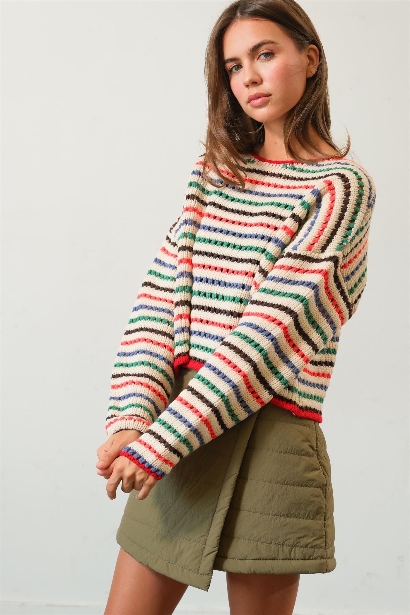 Multi-Colored Striped Sweater
