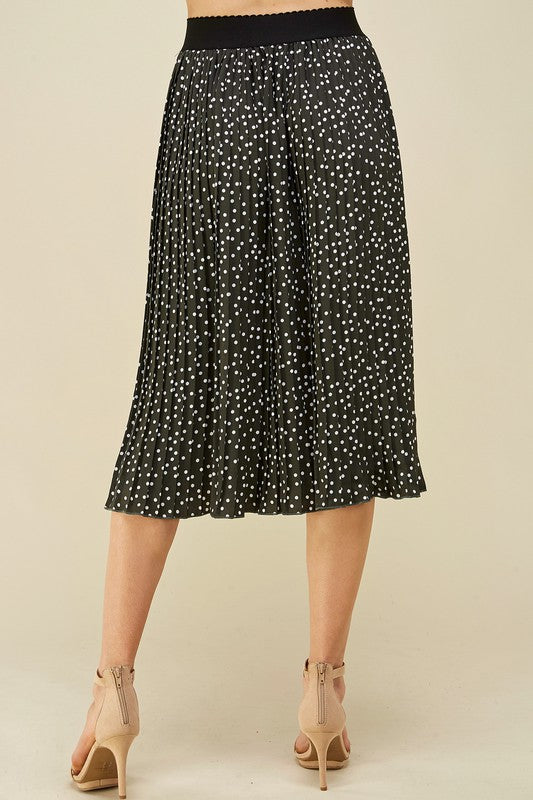 Pleated Polka Dot Skirt