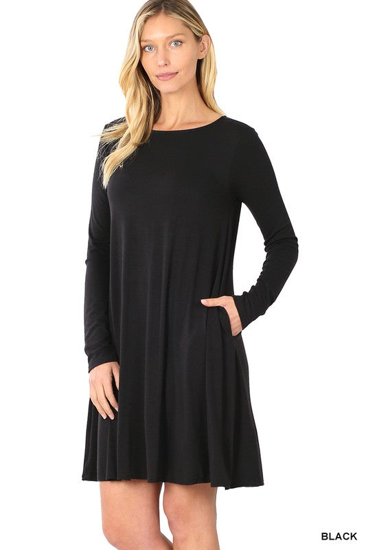 Long Sleeve T-Shirt Dress The Hanger Boutique Long Sleeve T-Shirt Dress The Hanger Boutique