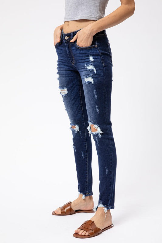 Martha Kancan Mid Rise Distressed Jean