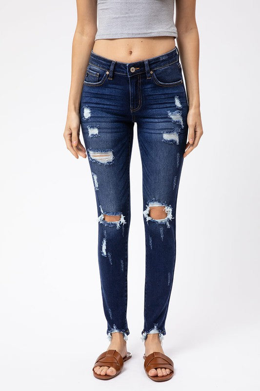 Martha Kancan Mid Rise Distressed Jean