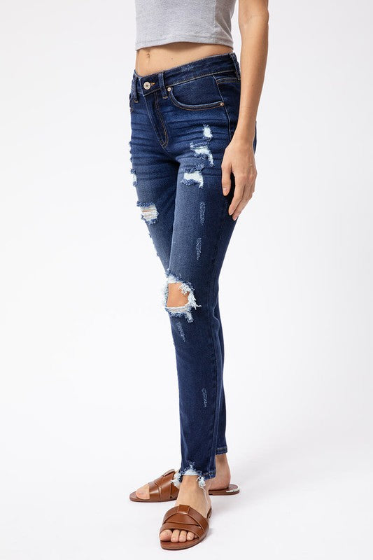 Martha Kancan Mid Rise Distressed Jean