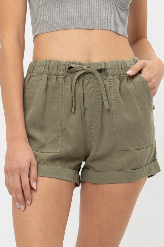 Rolled Hem Soft Shorts