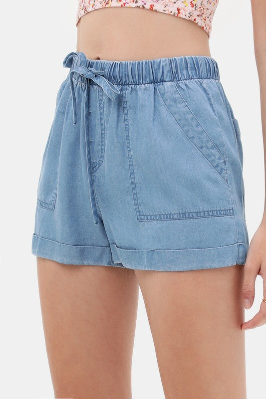 Rolled Hem Soft Shorts