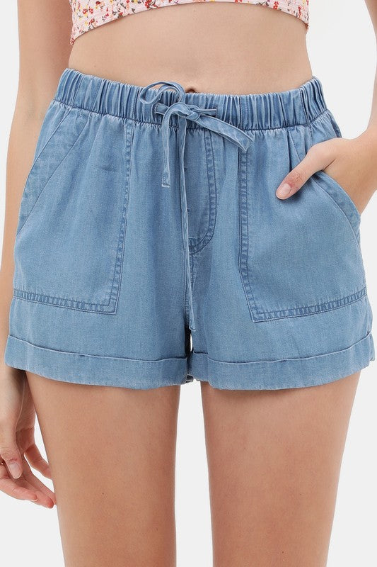 Rolled Hem Soft Shorts
