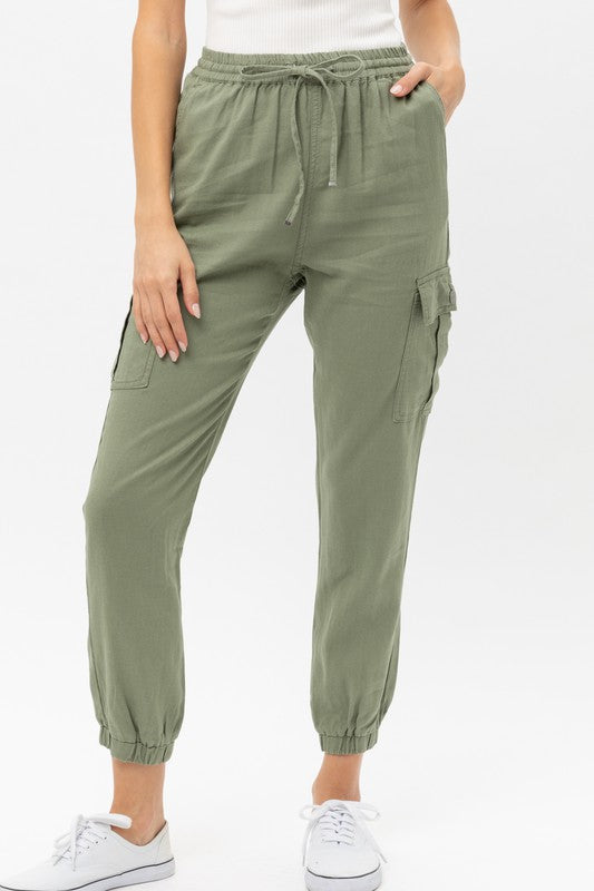 Lightweight Linen Blend Joggers