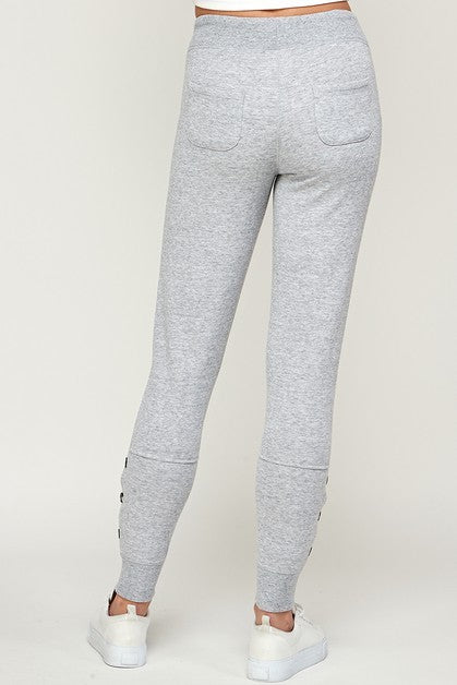 Button Ankle Jogger Pants