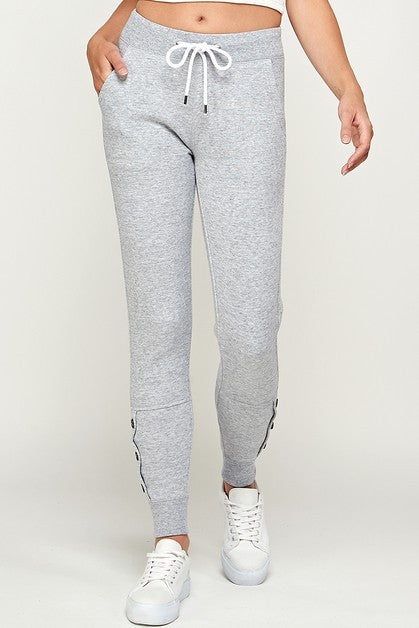 Button Ankle Jogger Pants