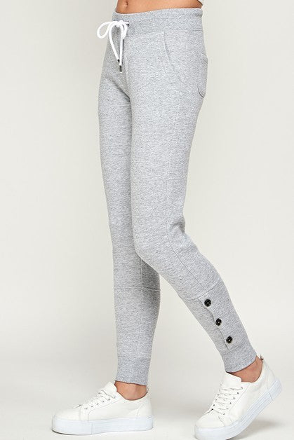 Button Ankle Jogger Pants