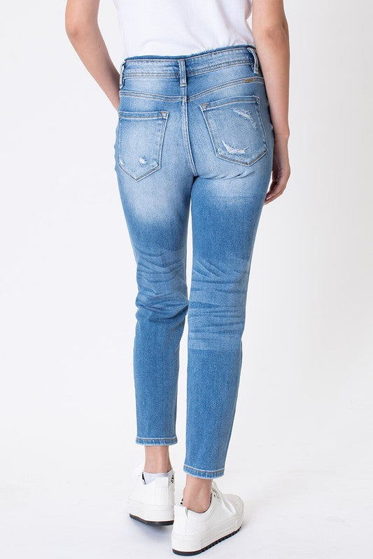 Laney Kancan High Rise Distressed Mom Jean