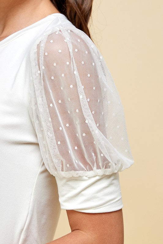 Solid Top with Mesh Sleeves