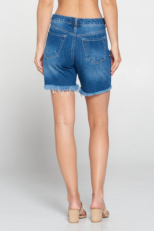 Distressed Mom Fit Short