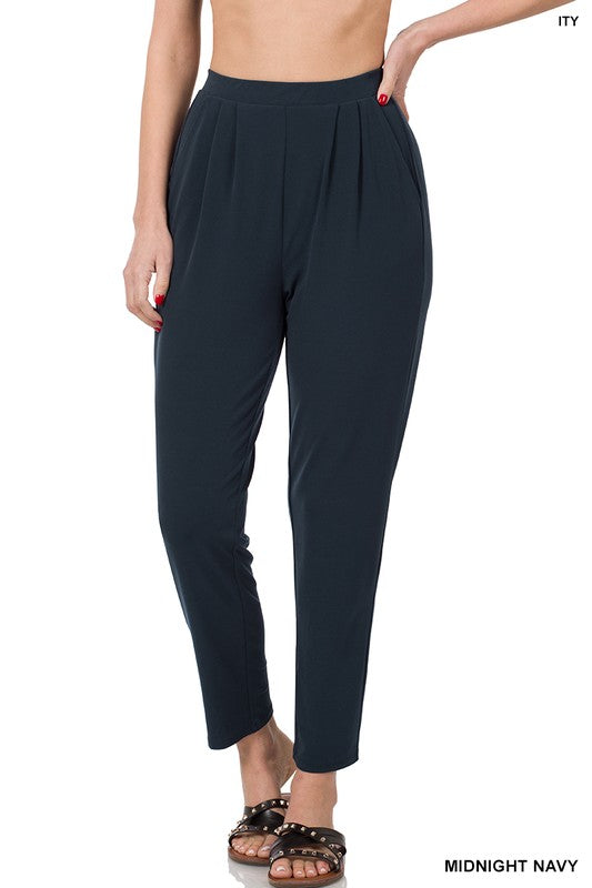 Black Elastic Waist Pants