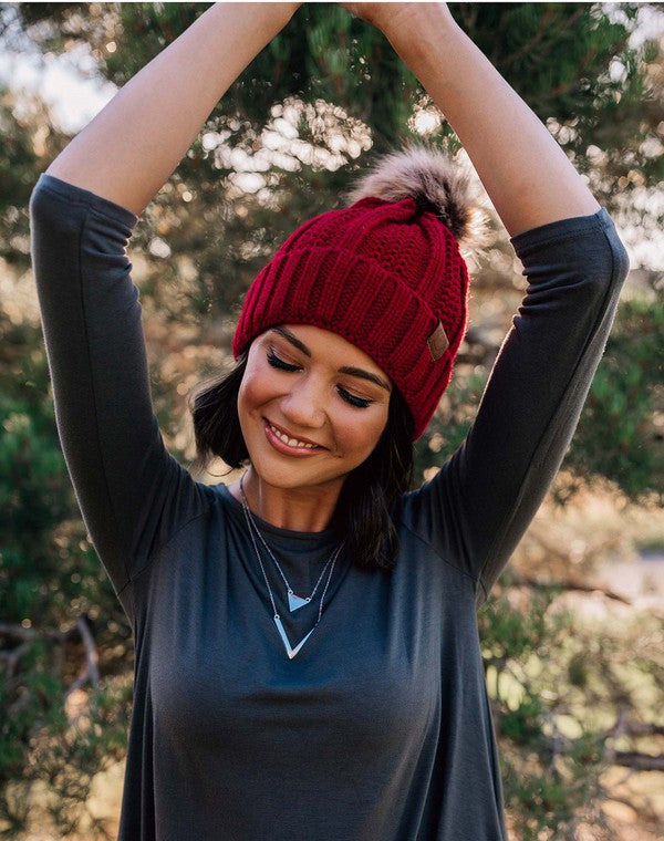Winter Beanie with Fuzzy