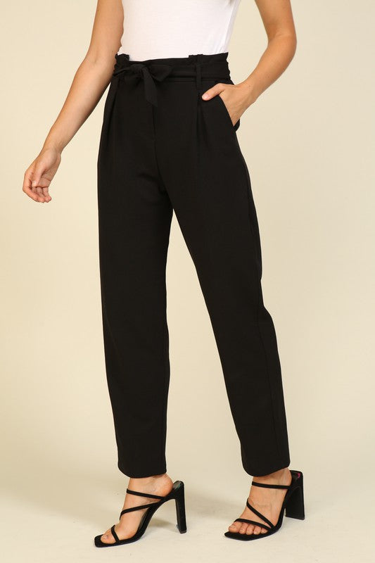 Paperbag Waist Tie Skinny Pant