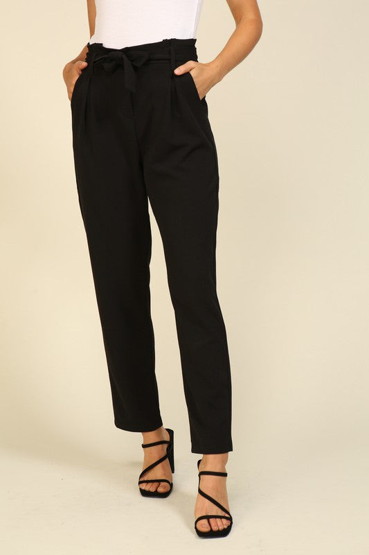 Paperbag Waist Tie Skinny Pant