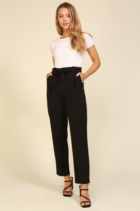 Paperbag Waist Tie Skinny Pant