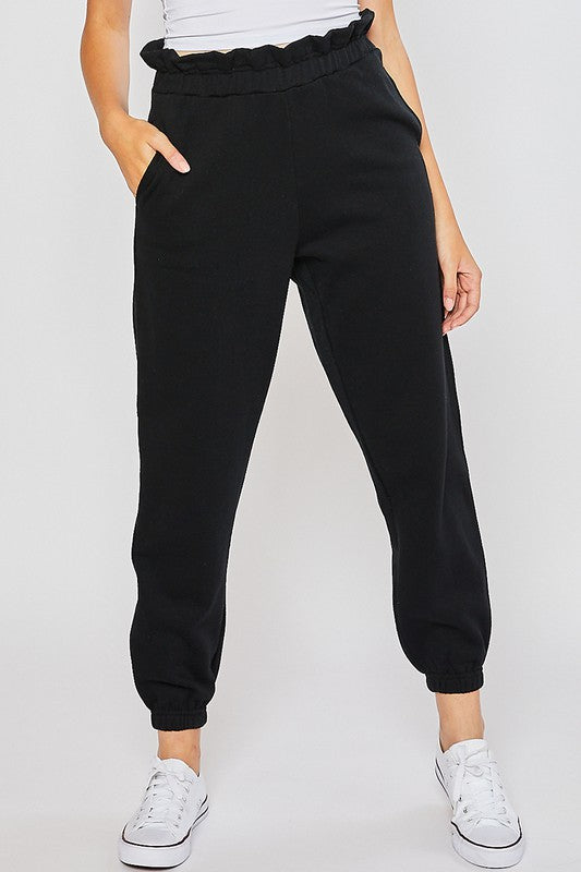 Paperbag Waist Fleece Jogger