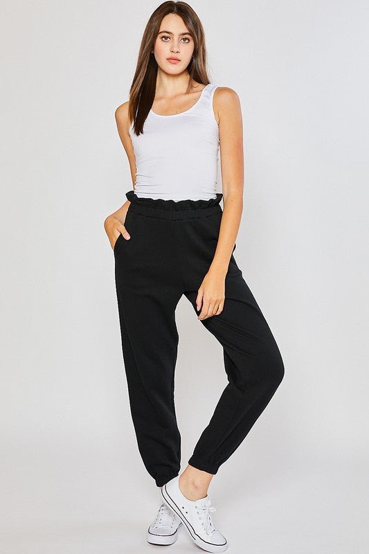 Paperbag Waist Fleece Jogger