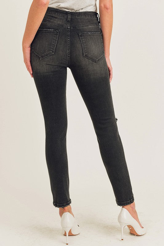 Flynn High Rise Knee Distressed Skinny Jean