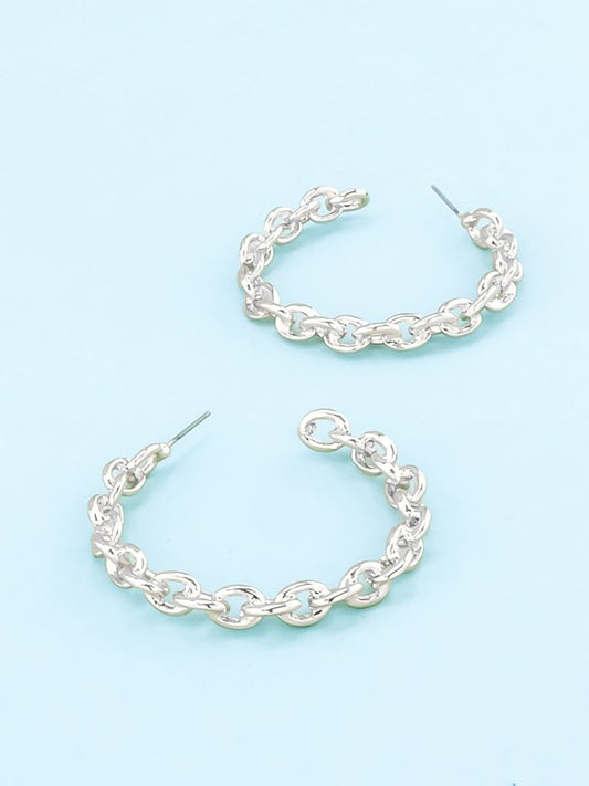 Chain Link Hoop Earrings