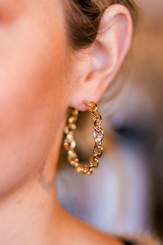 Chain Link Hoop Earrings