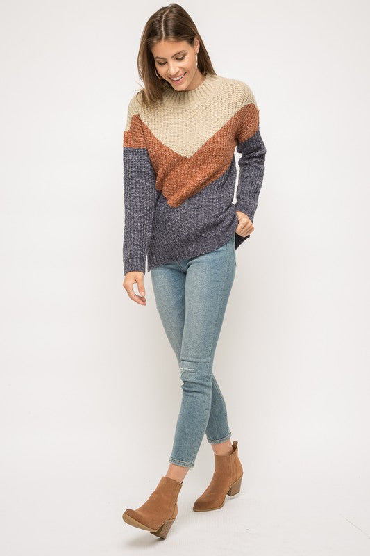 Colorblock Pullover Sweater