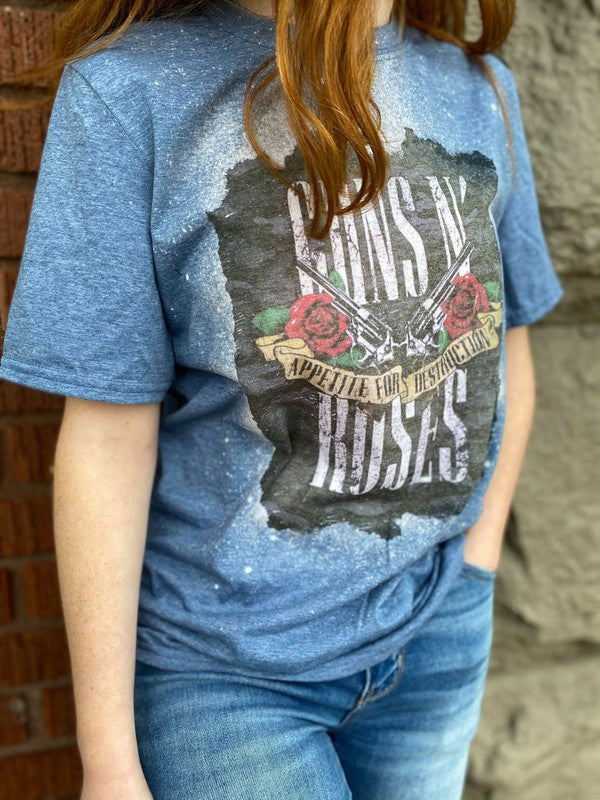Guns N Roses Distressed Bleach Tee