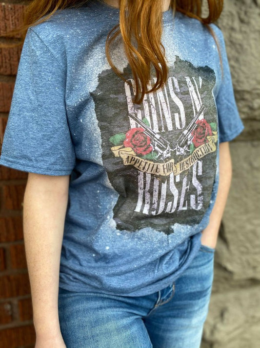 Guns N Roses Distressed Bleach Tee