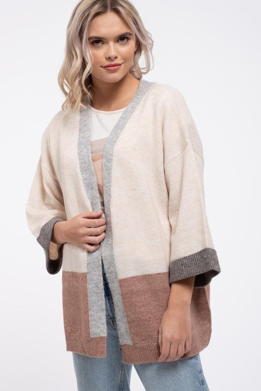 Colorblock Knit Cardigan